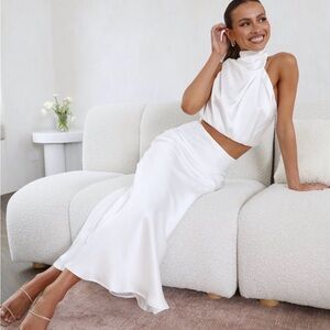 Billy J Estber White Halter Top and Skirt Set